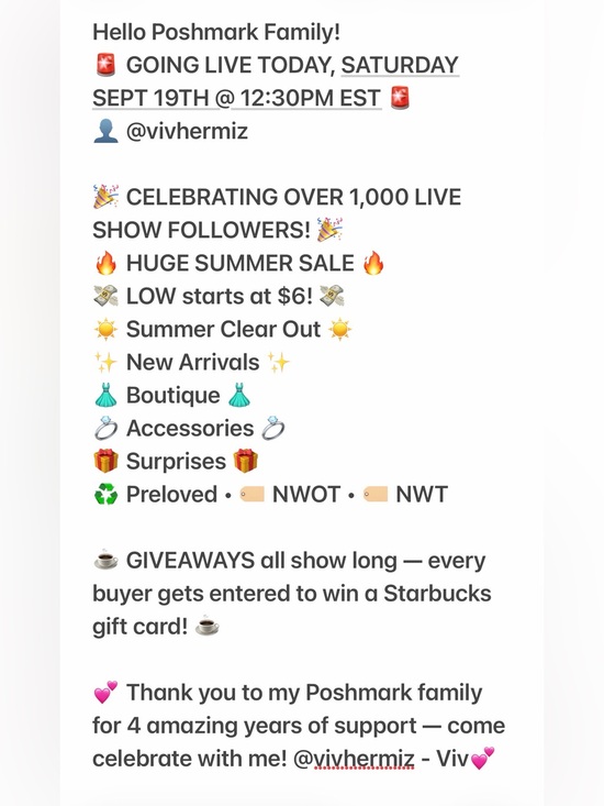 Free People Other - LIVE SHOW NOTIFICATION - like to be notified when we go live.